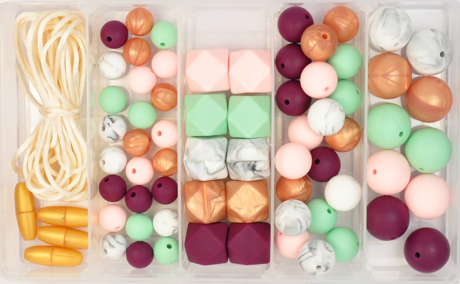 Silicone Bead Jewellery Kit Mint Blush