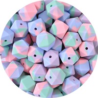 17mm Hexagon - Tie Dye Pastel