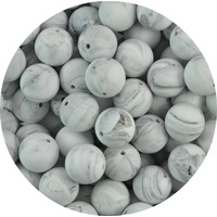 19mm Round - Grey Marble