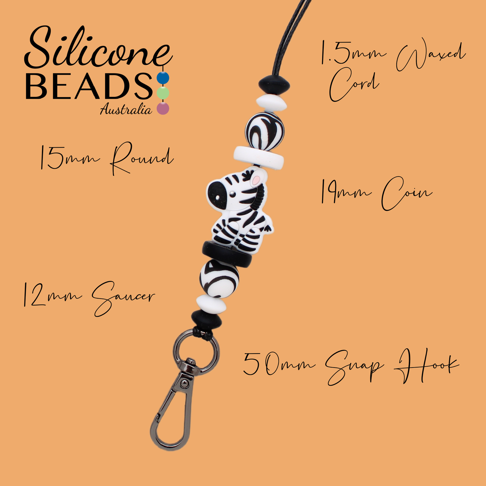 Zebra Silicone Bead