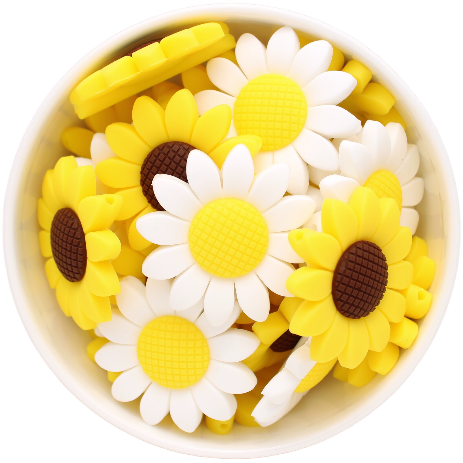 15mm Sunflower Flower Silicone Beads, Sunflower Silicone Beads, Sunflower  Print Silicone Beads, Silicone Beads