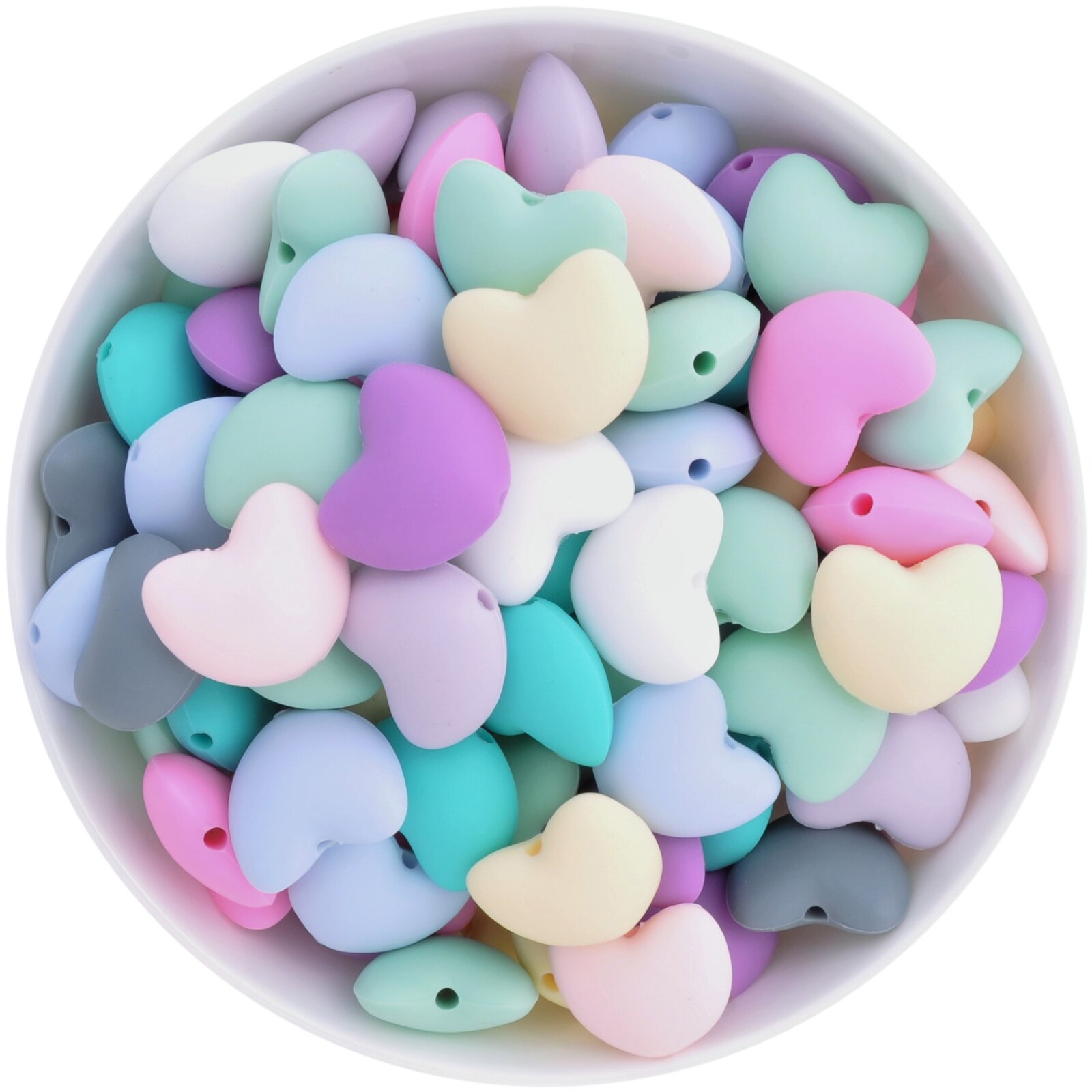 Silicone Heart Beads /Chunky Heart Silicone Beads /19*20mm
