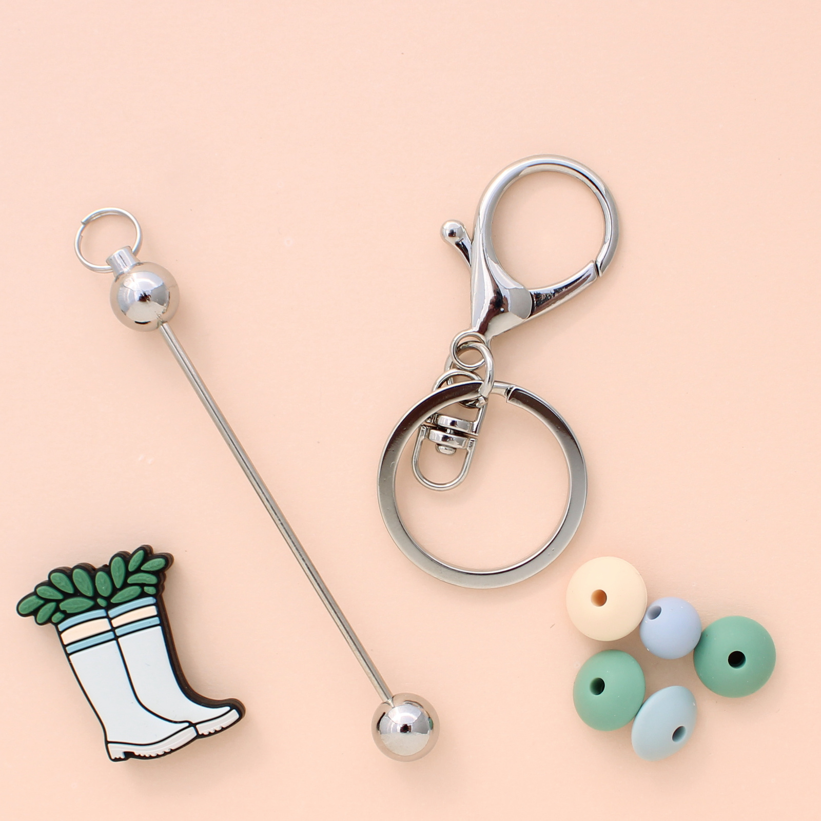 Silicone Bead Keyring Kit