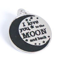 CLEARANCE Stainless Steel Charm - Moon and Back