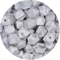 17mm Hexagon 100pk - Grey Marble