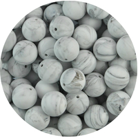 19mm Round 100pk - Grey Marble