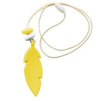 Nibbly Bits Feather Pendant - Yellow