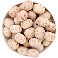 Beech Wood Beads - 22mm Abacus Christmas