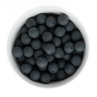 Cara & Co 15mm Round Embossed - Charcoal Grey