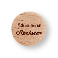 Beech Wood Beads - 15mm Disc Educational Rockstar