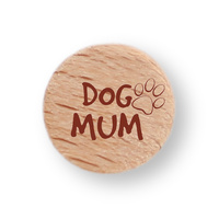 Beech Wood Beads - 15mm Disc Dog Mum *discontinued*
