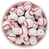 Bubblegum Bead 20mm - Sports Balls - Baseball