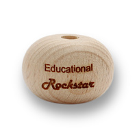 Beech Wood Beads - 22mm Abacus Educational Rockstar