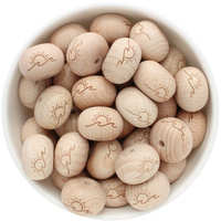 Beech Wood Beads - 22mm Abacus Sunset Waves
