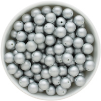 Bubblegum Bead 12mm - Matte Metallic - Silver