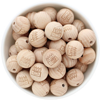 Beech Wood Beads - 19mm Round Crayon
