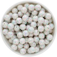 12mm Bubblegum Bead - Winter Sprinkle