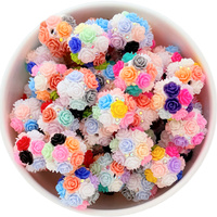 Bubblegum Bead 20mm Rose Garden - Rainbow Diamante