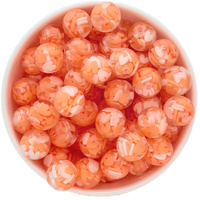 16mm Bubblegum Bead - Clear Heart Filled Peach