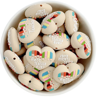 Teacher Heart Silicone Bead
