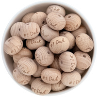 Beech Wood Beads - 22mm Abacus #1 Dad