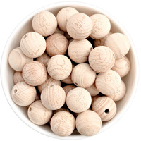 Beech wood beads 19mm Round 10pk CLEARANCE