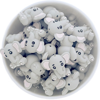 3D Sitting Elephant Silicone Bead