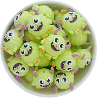 3D Monster Silicone Bead - Bright Lime