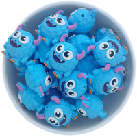 3D Monster Silicone Bead - Bright Blue