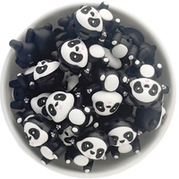 3D Panda Silicone Bead - Black