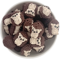 3D Hedgehog Silicone Bead - Chocolate