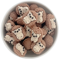 3D Hedgehog Silicone Bead - Camel