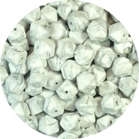 14mm Hexagon - Grey Marble