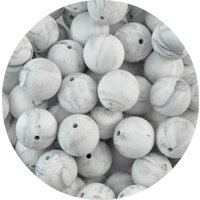 22mm Round - Grey Marble