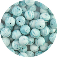 22mm Round - Teal Marble