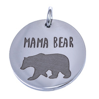 Charm Stainless Steel 18mm - Mama Bear