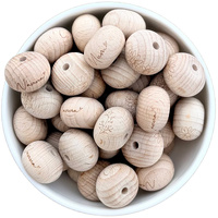Beech wood beads 22mm Abacus 10pk CLEARANCE