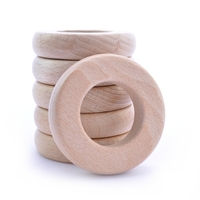Beech Wood Teething Ring 65mm - Flat Edge