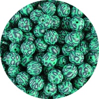 15mm Round Leopard Print - Jade Green *discontinued*