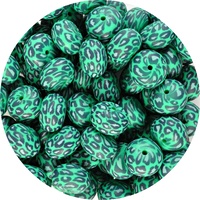 22mm Abacus Leopard Print - Jade Green *discontinued*