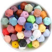 14mm Hexagon Silicone Bead Mystery 100pk
