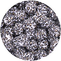 17mm Hexagon Leopard Print - White