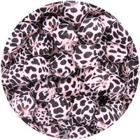 17mm Hexagon Dalmatian Print - Baby Pink