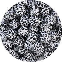 14mm Hexagon Dalmatian Print - White 