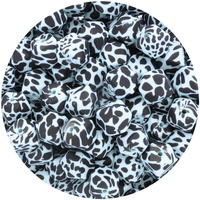 14mm Hexagon Dalmatian Print - Sea Glass