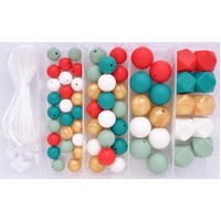 Christmas Silicone Bead Jewellery Kit - Golden Holly