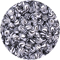 12mm Round Silicone Bead - Zebra Print