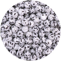 12mm Round Silicone Bead - Crackle Print