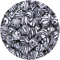 14mm Hexagon Silicone Bead - Zebra Print