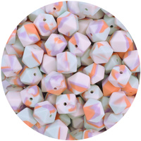 14mm Hexagon - Tie-Dye Coral